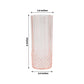 6 Pack 14oz Transparent Blush Crystal Cut Reusable Plastic Cocktail Tumbler Cups, Shatterproof Tall Highball Drink Glasses