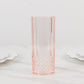 6 Pack 14oz Transparent Blush Crystal Cut Reusable Plastic Cocktail Tumbler Cups, Shatterproof Tall Highball Drink Glasses