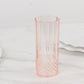 6 Pack 14oz Transparent Blush Crystal Cut Reusable Plastic Cocktail Tumbler Cups, Shatterproof Tall Highball Drink Glasses