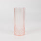 6 Pack 14oz Transparent Blush Crystal Cut Reusable Plastic Cocktail Tumbler Cups, Shatterproof Tall Highball Drink Glasses