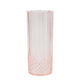 6 Pack 14oz Transparent Blush Crystal Cut Reusable Plastic Cocktail Tumbler Cups, Shatterproof Tall Highball Drink Glasses