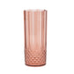 6 Pack 14oz Dusty Rose Crystal Cut Reusable Plastic Cocktail Tumbler Cups, Shatterproof Tall Highball Drink Glasses