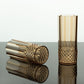 6 Pack | 14oz Amber Gold Crystal Cut Reusable Plastic Cocktail Tumbler Cups, Shatterproof Tall Highball Drink Glasses