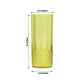 6 Pack 14oz Green Crystal Cut Reusable Plastic Cocktail Tumbler Cups, Shatterproof Tall Highball Drink Glasses