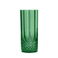 6 Pack 14oz Hunter Emerald Green Crystal Cut Reusable Plastic Cocktail Tumbler Cups, Shatterproof Tall Highball Drink Glasses