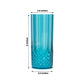 6 Pack 14oz Ocean Blue Crystal Cut Reusable Plastic Cocktail Tumbler Cups, Shatterproof Tall Highball Drink Glasses