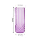 6 Pack 14oz Purple Crystal Cut Reusable Plastic Cocktail Tumbler Cups, Shatterproof Tall Highball Drink Glasses