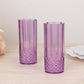 6 Pack 14oz Purple Crystal Cut Reusable Plastic Cocktail Tumbler Cups, Shatterproof Tall Highball Drink Glasses