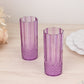 6 Pack 14oz Purple Crystal Cut Reusable Plastic Cocktail Tumbler Cups, Shatterproof Tall Highball Drink Glasses