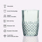 Amber gold shatterproof tumbler glass, 16oz, crystal cut style.