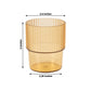 12 Pack Amber Gold Stackable Ribbed Reusable Plastic Tumblers, 7oz Shatterproof Short Drinking Glasses