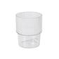 12 Pack Clear Stackable Ribbed Reusable Plastic Tumblers, 7oz Shatterproof Short Drinking Glasses