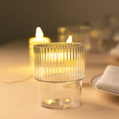 Beautiful Clear Ribbed Design Plastic Tumblers
