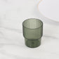 12 Pack Hunter Emerald Green Stackable Ribbed Reusable Plastic Tumblers, 7oz Shatterproof Short Drinking Glasses