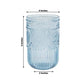 12 Pack 16oz Plastic Tumblers - Dusty Blue Vintage Highball Glasses, Reusable Shatterproof with Embo