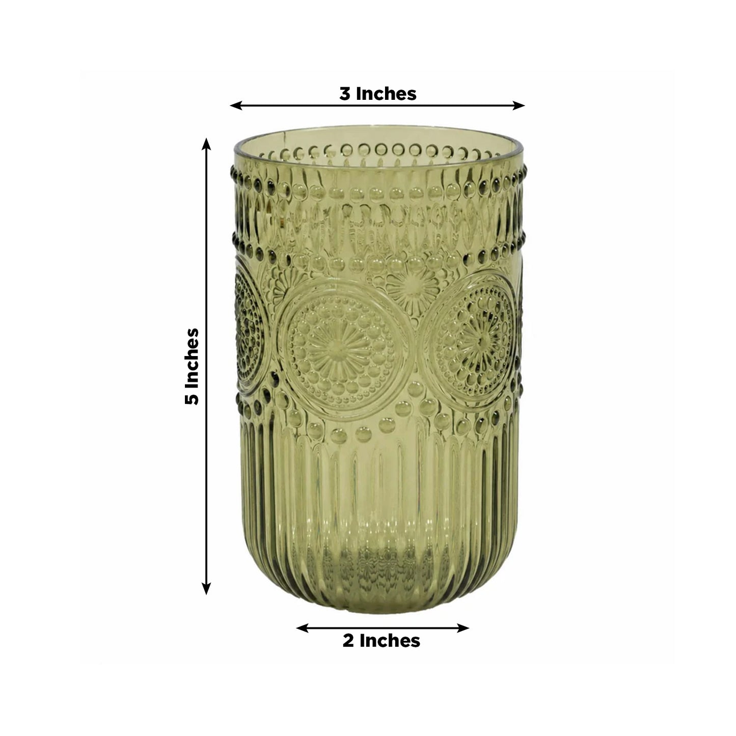 12 Pack 16oz Plastic Tumblers - Dusty Sage Green Vintage Highball Glasses, Reusable Shatterproof wit