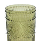 12 Pack 16oz Plastic Tumblers - Dusty Sage Green Vintage Highball Glasses, Reusable Shatterproof wit