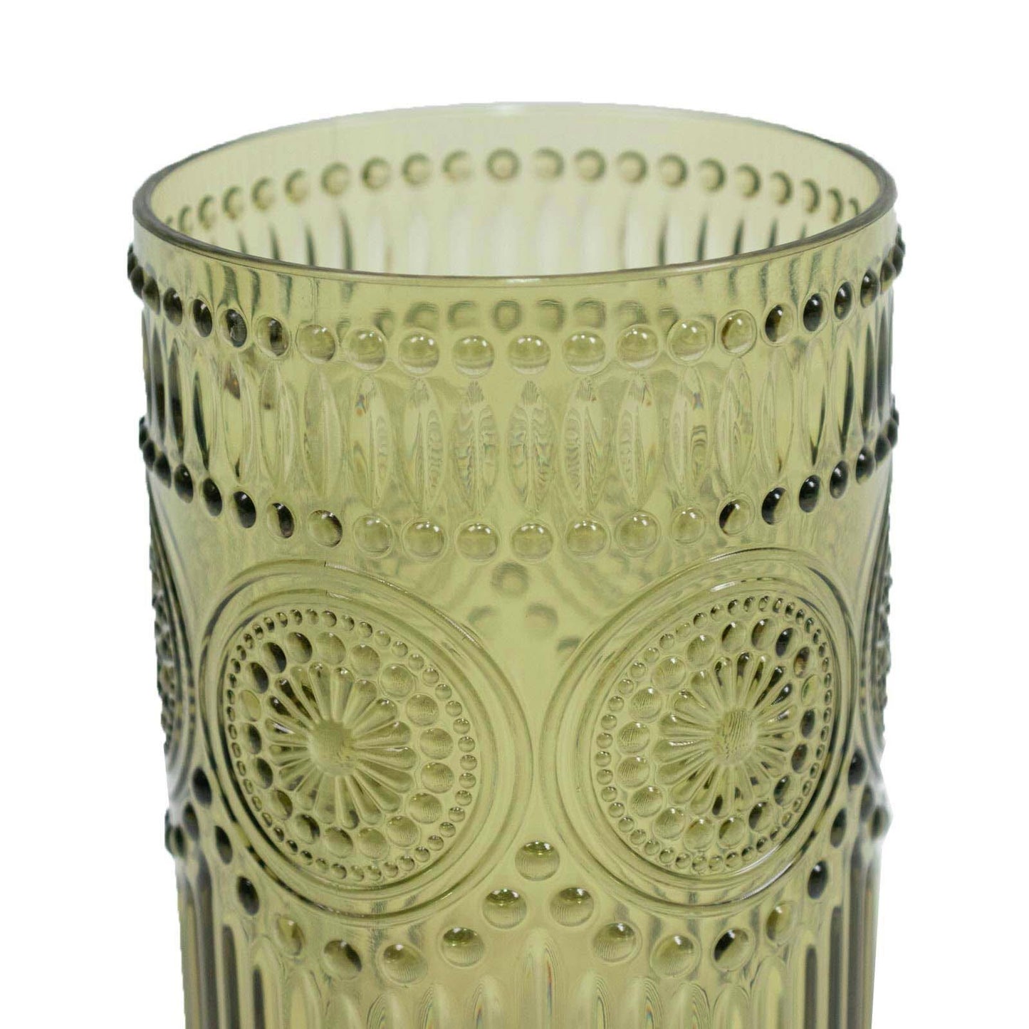 12 Pack 16oz Plastic Tumblers - Dusty Sage Green Vintage Highball Glasses, Reusable Shatterproof wit