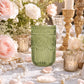 12 Pack 16oz Plastic Tumblers - Dusty Sage Green Vintage Highball Glasses, Reusable Shatterproof wit