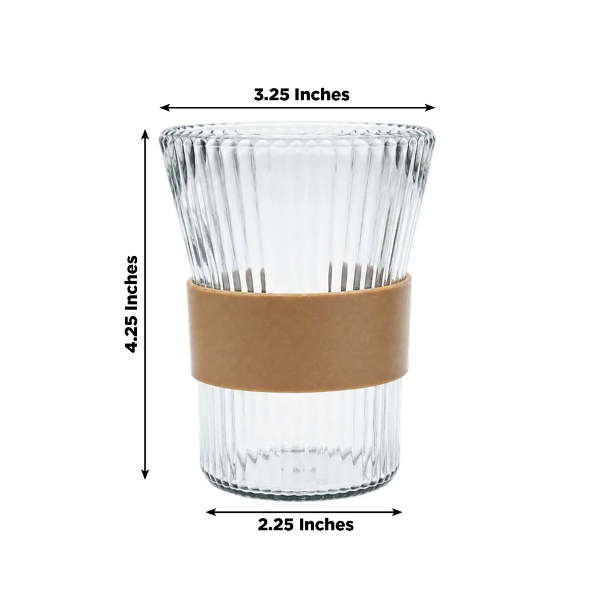 24 Pack Clear Plastic Tumbler Cups, 12oz Ribbed Design with Grip Sleeve - Reusable Party Drinking Cu