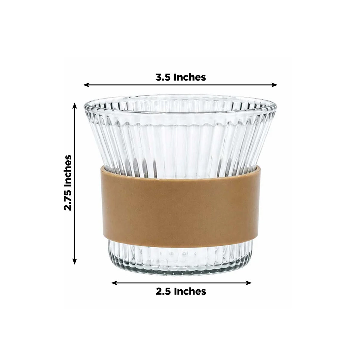 24 Pack Clear Plastic Tumbler Cups, 8oz Ribbed Design with Grip Sleeve - Reusable Party Drinking Cup