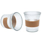 24 Pack Clear Plastic Tumbler Cups, 8oz Ribbed Design with Grip Sleeve - Reusable Party Drinking Cup