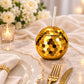 12 Pack Gold Disco Ball Cups with Lid and Straw 20oz – Reusable Plastic Cocktail Tumblers, 70s Retro