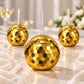 12 Pack Gold Disco Ball Cups with Lid and Straw 20oz – Reusable Plastic Cocktail Tumblers, 70s Retro