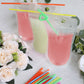 50 Pack Translucent Stand-Up Plastic Smoothie Drink Bags with Straws, 12oz Reusable Hand-Held Zipper Juice Pouches