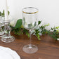 12-Pack 12oz Clear Plastic Wine Goblets with Gold Rim, Premium Disposable Long Stem Glassware - 9"