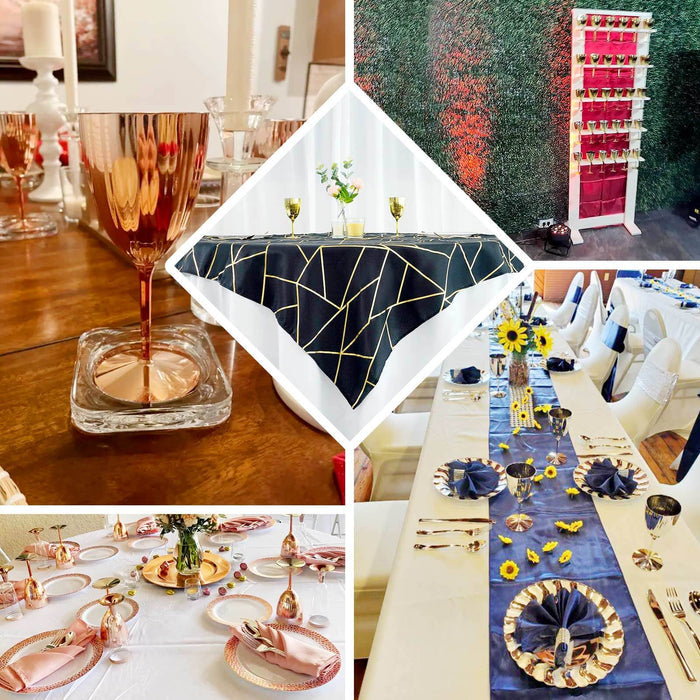 Rose gold disposable wine glasses, perfect for elegant events.