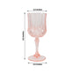 Transparent blush crystal cut reusable plastic cocktail goblet.