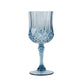Dusty blue crystal cut reusable plastic cocktail goblet