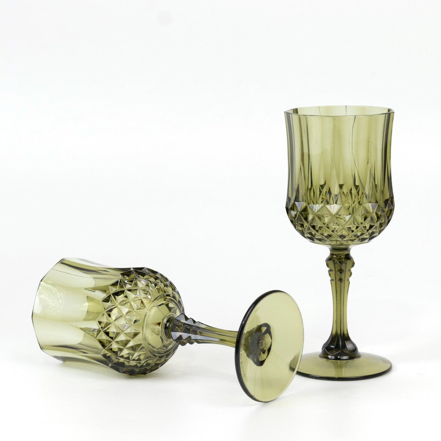 Dusty sage green shatterproof cocktail goblets, 8oz, set of 6.