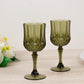 Dusty sage green shatterproof cocktail goblets, 8oz, set of 6.
