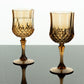 Amber gold shatterproof cocktail goblets, 8oz, reusable plastic, set of 6.