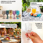 Black crystal cut reusable plastic cocktail goblets in assorted colors.