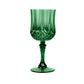 6 Pack 8oz Hunter Emerald Green Crystal Cut Reusable Plastic Cocktail Goblets, Shatterproof Wine Glasses