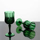 6 Pack 8oz Hunter Emerald Green Crystal Cut Reusable Plastic Cocktail Goblets, Shatterproof Wine Glasses