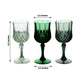 8oz assorted green crystal cut reusable plastic cocktail goblets