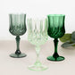 8oz Assorted Green Crystal Cut Reusable Plastic Cocktail Goblets