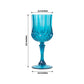6 Pack 8oz Ocean Blue Crystal Cut Reusable Plastic Cocktail Goblets, Shatterproof Wine Glasses