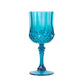 6 Pack 8oz Ocean Blue Crystal Cut Reusable Plastic Cocktail Goblets, Shatterproof Wine Glasses