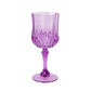6 Pack 8oz Purple Crystal Cut Reusable Plastic Cocktail Goblets, Shatterproof Wine Glasses