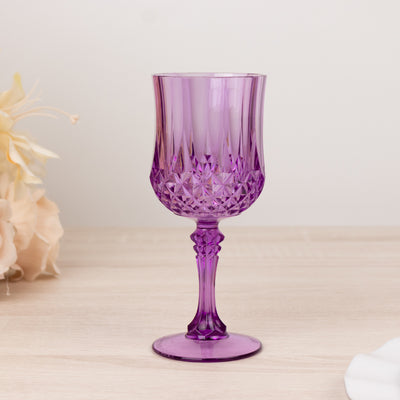 Stunning Purple Crystal Cut Plastic Wine Glasses for Every Event