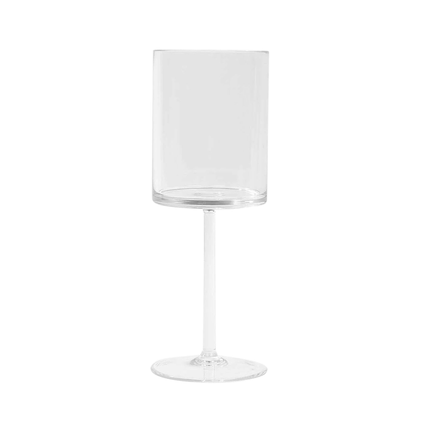 Clear plastic cocktail glass with long stem, shatterproof design. #whtbkgd