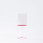 Transparent blush cocktail glass with long stem, 10oz shatterproof design.