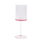 Transparent blush reusable cocktail glass with long stem, 10oz shatterproof design.
