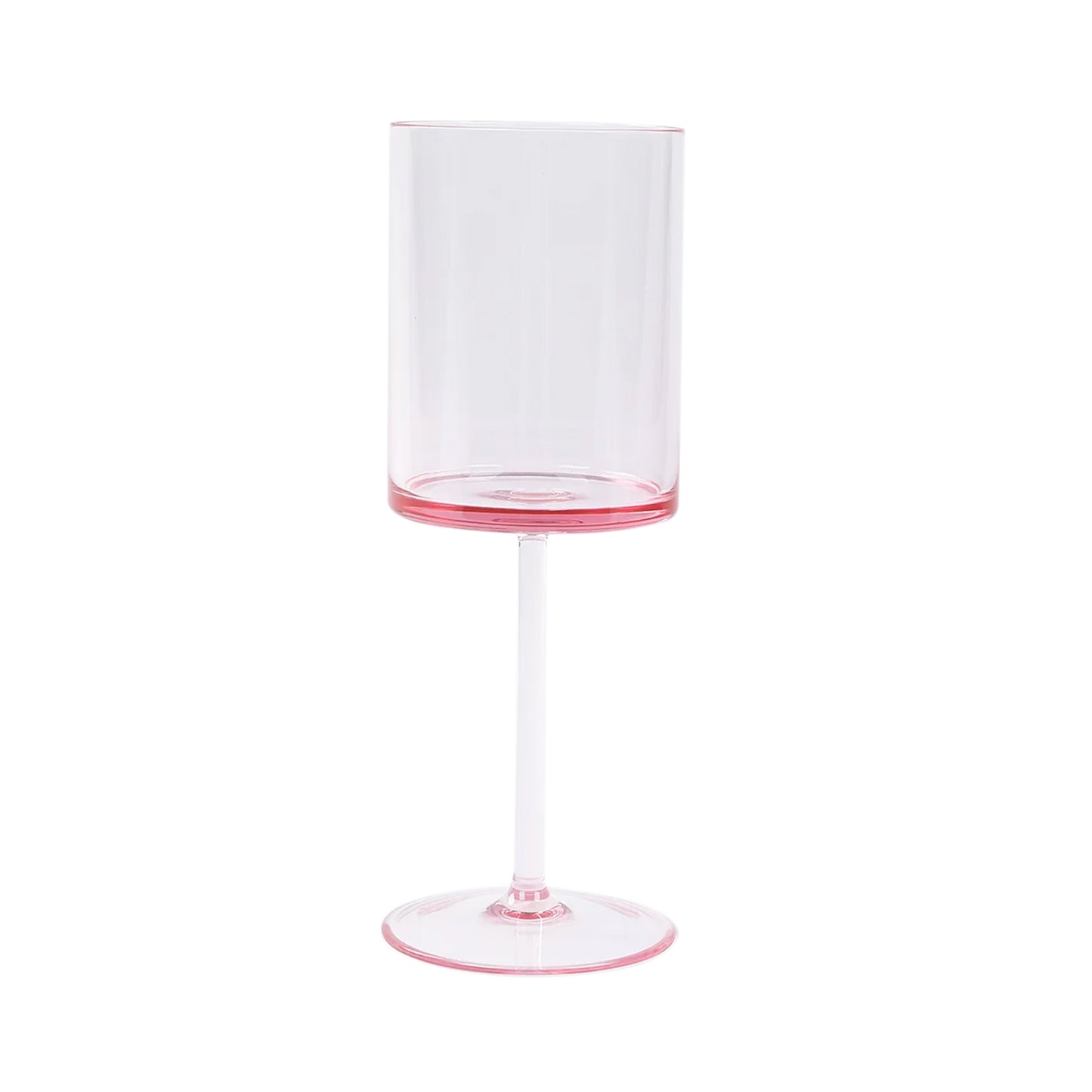 Transparent blush reusable cocktail glass with long stem, 10oz shatterproof design.