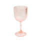 12-Pack Plastic Goblets Transparent Blush Vintage Ribbed Pattern - Reusable Shatterproof Glassware 9oz